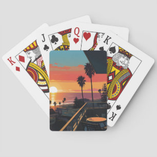 SUNSET IN SANTA MONICA #1 POKER CARDS