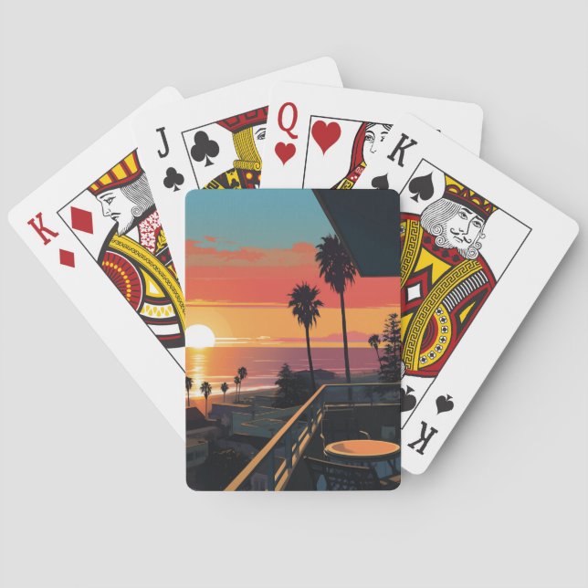 SUNSET IN SANTA MONICA #1 POKER CARDS (Back)