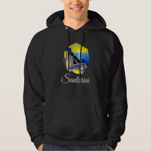 Sunset In Santorini Greece Painting   Hoodie