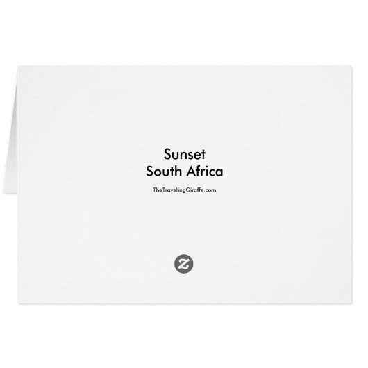 Sunset in South Africa Cards (Back Horizontal)