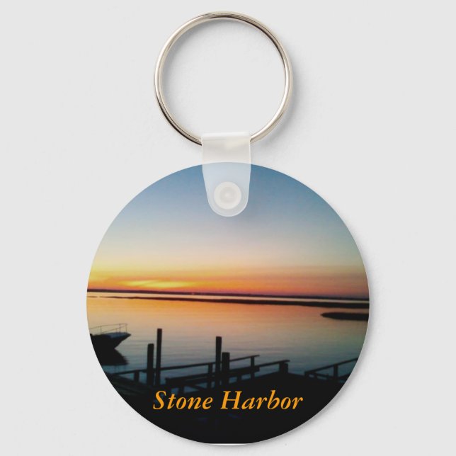 sunset in Stone Harbor keychain (Front)