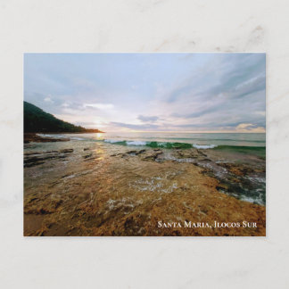 Sunset in Suso Beach Santa Maria, Ilocos Sur Postcard