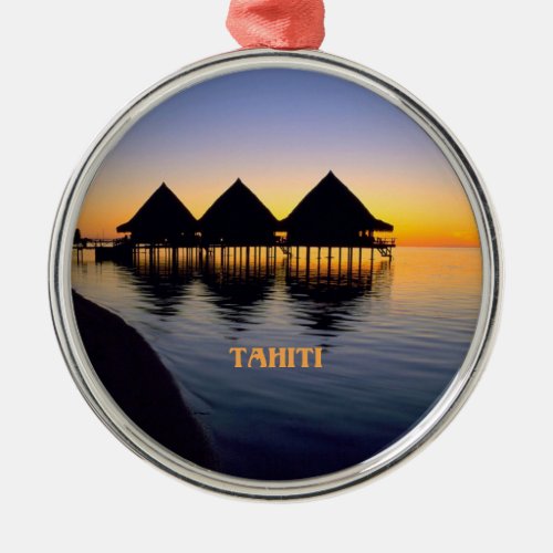 Sunset in Tahiti Metal Ornament