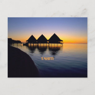 Sunset in Tahiti Postcard