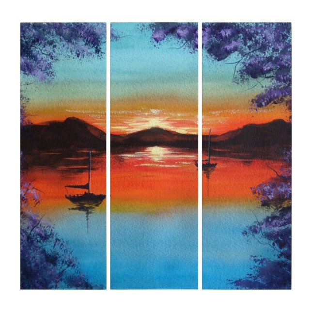 Sunset in the bay triptych (Front)