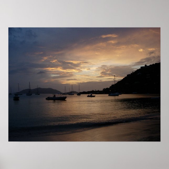 Sunset in the British Virgin Islands Poster Print (Front)