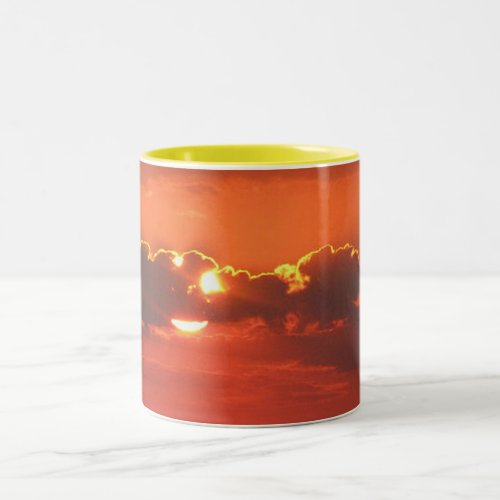 Sunset in the Clouds Two_Tone Coffee Mug