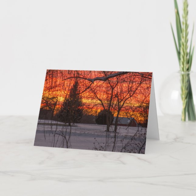 Sunset In The Country Blank Greeting Card (Front)