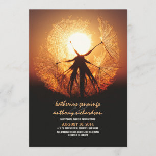 Sunset in the Dandelion Rustic Wedding Invitations