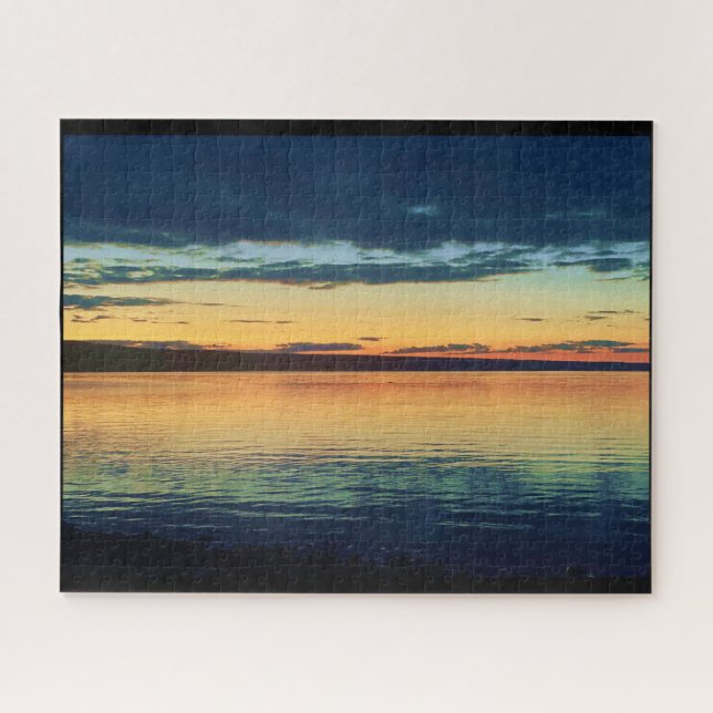 SUNSET IN THE EVENING ON CAYUGA LAKE JIGSAW PUZZLE (Horizontal)