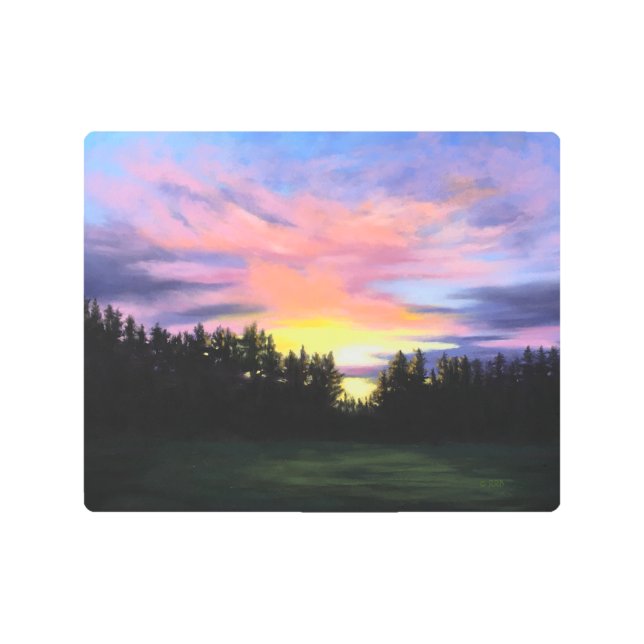 Sunset in the Forest Metal Art (Front)