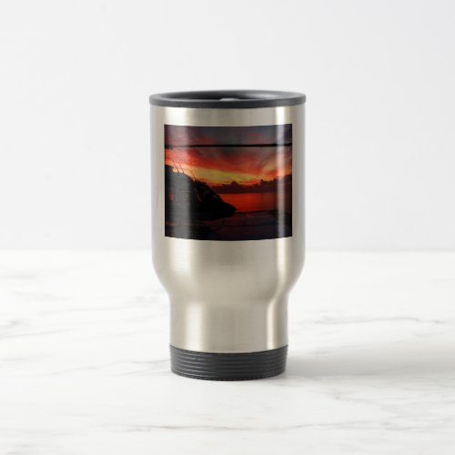 Sunset in the Gulf of Mexico by Nature Bug Travel Mug