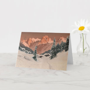 Sunset in the Kaisertal, Snowy Mountains Card