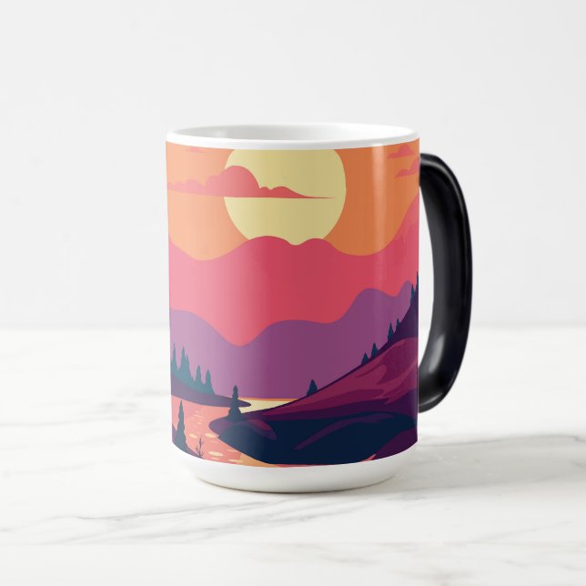 Sunset in the mountains color morph mug  (Front Right)
