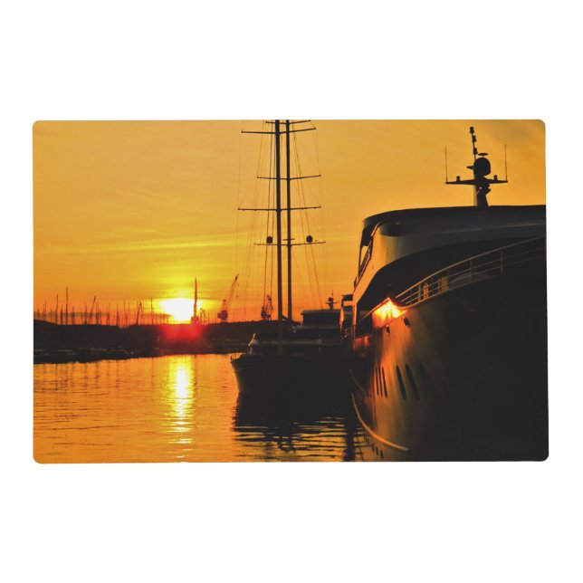 Sunset in the Port of Trogir Placemat (Front)