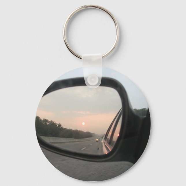 Sunset in the Rearview Mirror Keychain (Front)