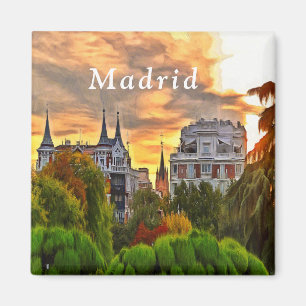 Sunset in the Retiro Park in Madrid. Magnet