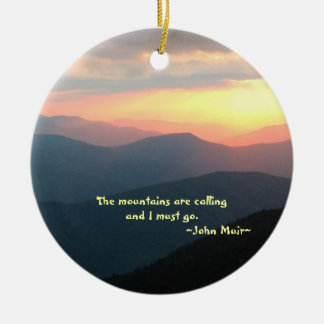 Sunset in the Smokies: Mtns are calling Customize Ceramic Ornament