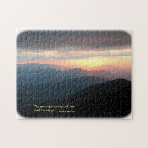 Sunset in the Smokies Mtns are calling  Muir Jigsaw Puzzle