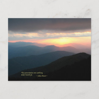Sunset in the Smokies: Mtns are calling / Muir Postcard