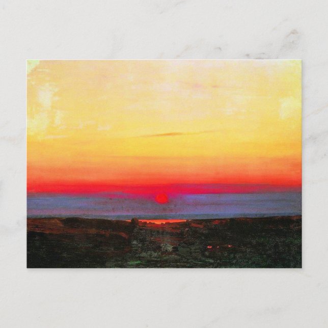 Sunset in the Steppes by the Sea, fine art Postcard (Front)