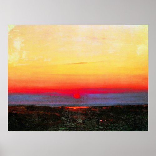 Sunset in the Steppes by the Sea fine art Poster