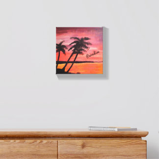 Sunset In The Tropics Canvas Photo Tile