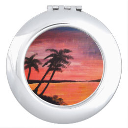 Sunset In The Tropics Compact Mirror