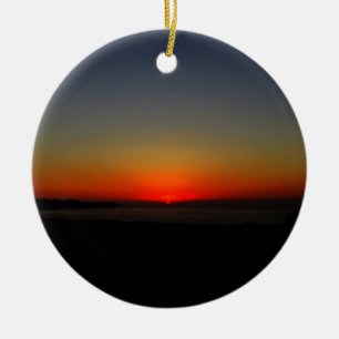 Sunset in the Water Ceramic Ornament