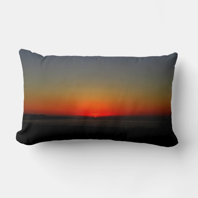 Sunset in the Water Lumbar Pillow (Front)
