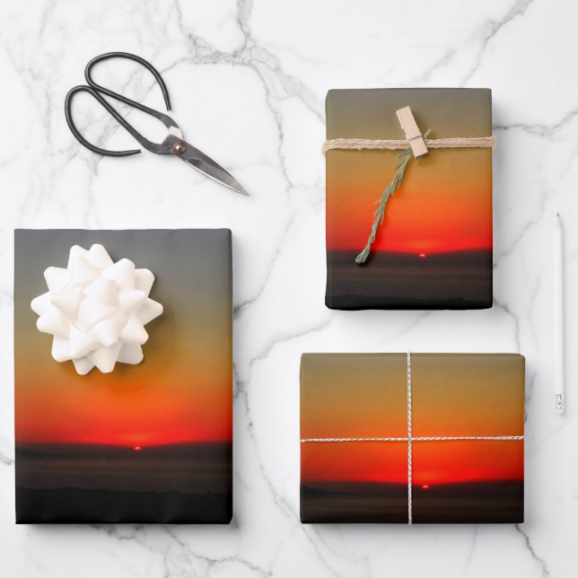 Sunset in the Water Wrapping Paper Sheets (Front)