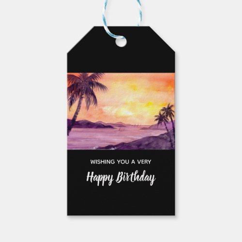 Sunset in Tropics by Farida Greenfield Gift Tags