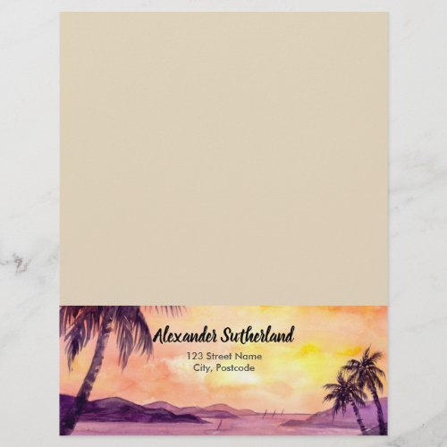 Sunset in Tropics by Farida Greenfield Letterhead