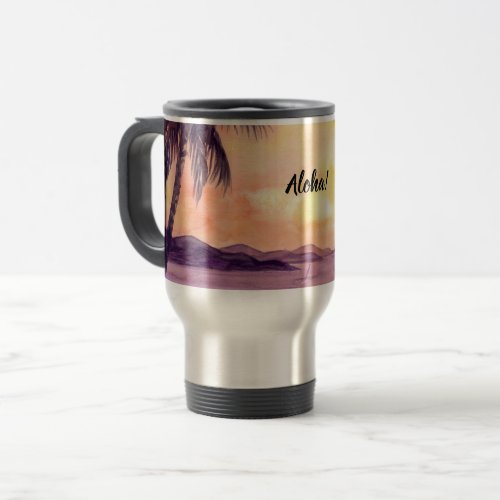 Sunset in Tropics by Farida Greenfield Travel Mug