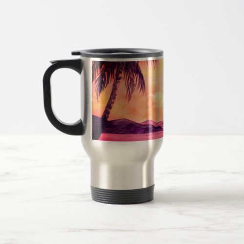 Sunset in Tropics by Farida Greenfield Travel Mug