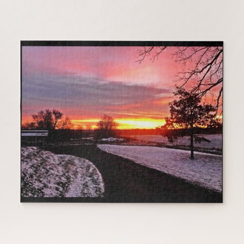 SUNSET IN UPSTATE NEW YORK JIGSAW PUZZLE