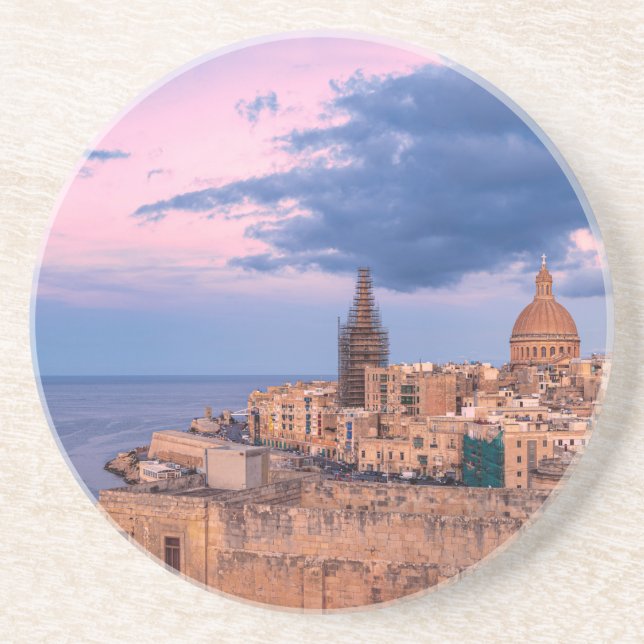 Sunset in Valletta, Malta Coaster (Front)