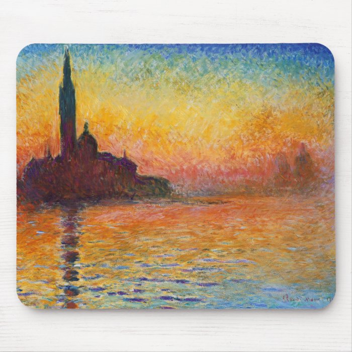 Sunset in Venice, Claude Monet Mousepads