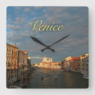 Sunset in Venice Italy Square Wall Clock