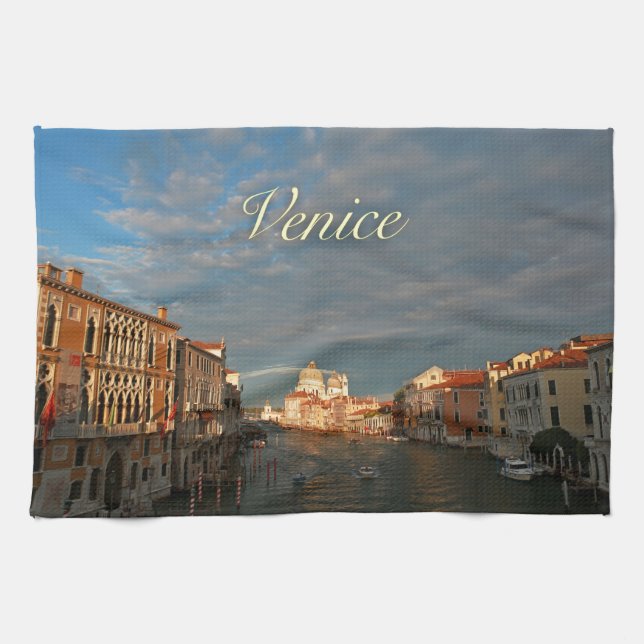Sunset in Venice Italy Towel (Horizontal)