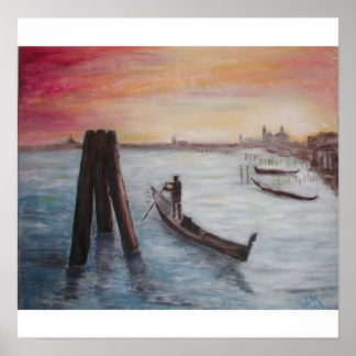 Sunset in Venice Poster
