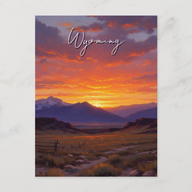 Sunset in Wyoming Travel Postcard (Front)