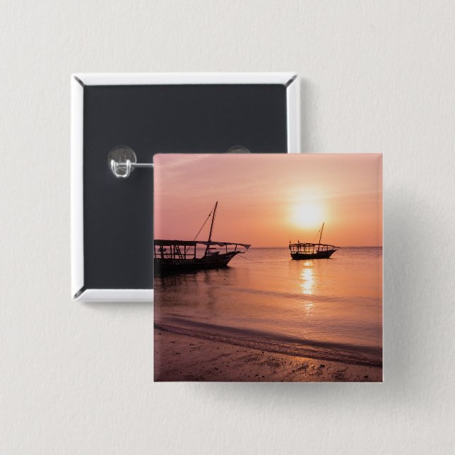 Sunset in Zanzibar Button (Front & Back)