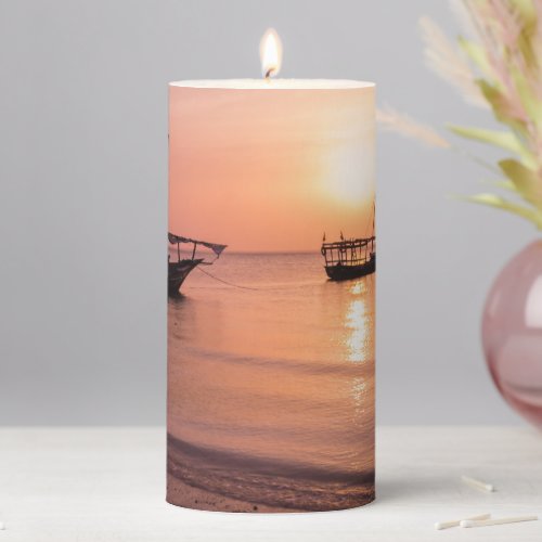 Sunset in Zanzibar Pillar Candle