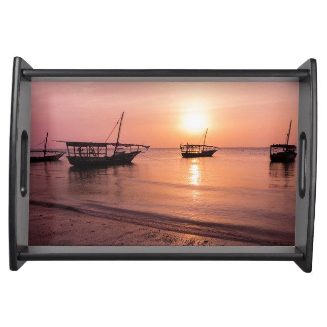 Sunset in Zanzibar Serving Tray (Front)