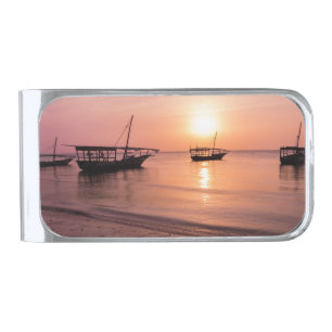 Sunset in Zanzibar Silver Finish Money Clip
