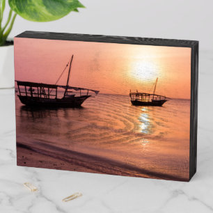 Sunset in Zanzibar Wooden Box Sign