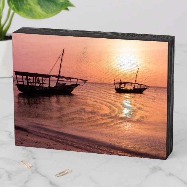 Sunset in Zanzibar Wooden Box Sign (In Situ Horizontal)