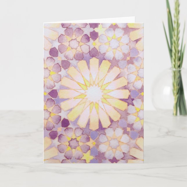 'Sunset' Islamic geometry greeting card (Front)
