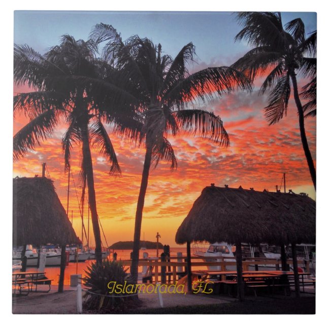 Sunset Islamorada, Florida, Ceramic Tile (Front)